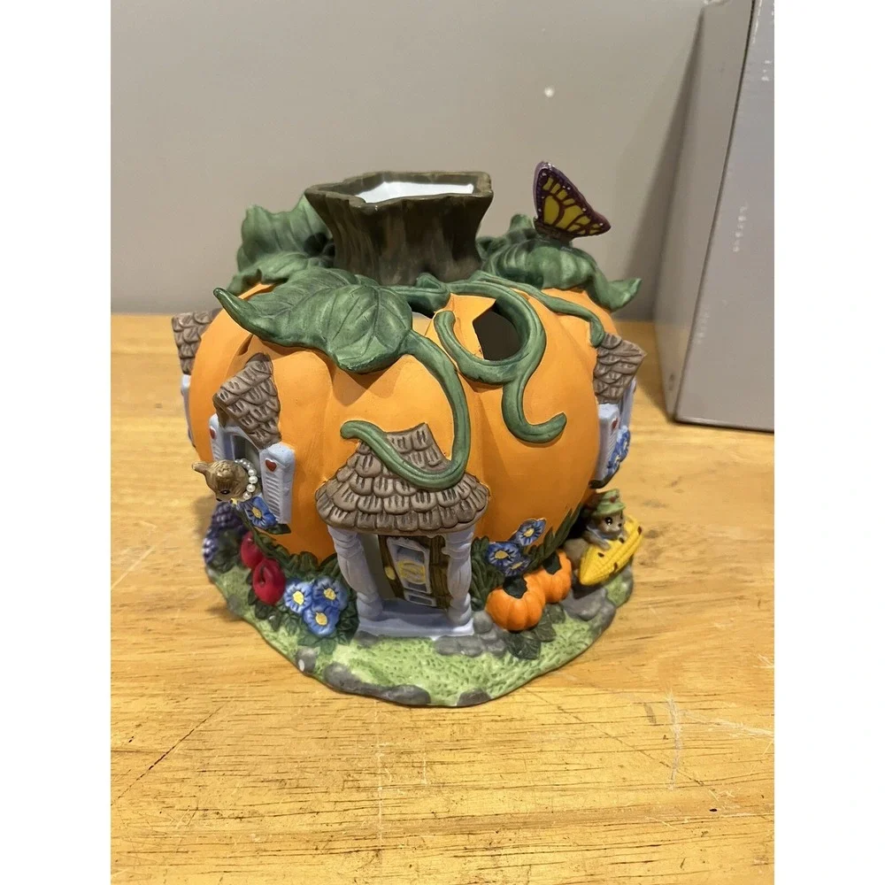 Partylite Harvest Pumpkin Tealight House Halloween Holder Retired‎ P7316 - Picture 5 of 6
